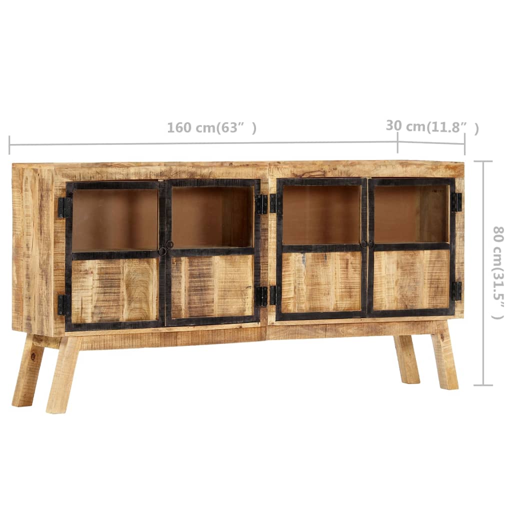 vidaXL Szafka, brązowo-czarna, 160x30x80 cm, lite surowe drewno mango