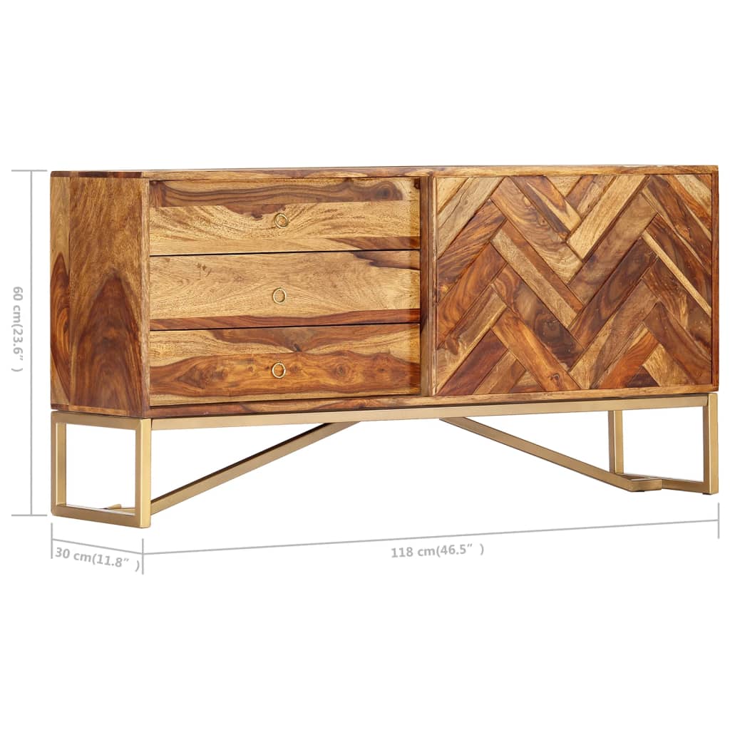 vidaXL Szafka, 118 x 30 x 60 cm, z litego drewna akacjowego