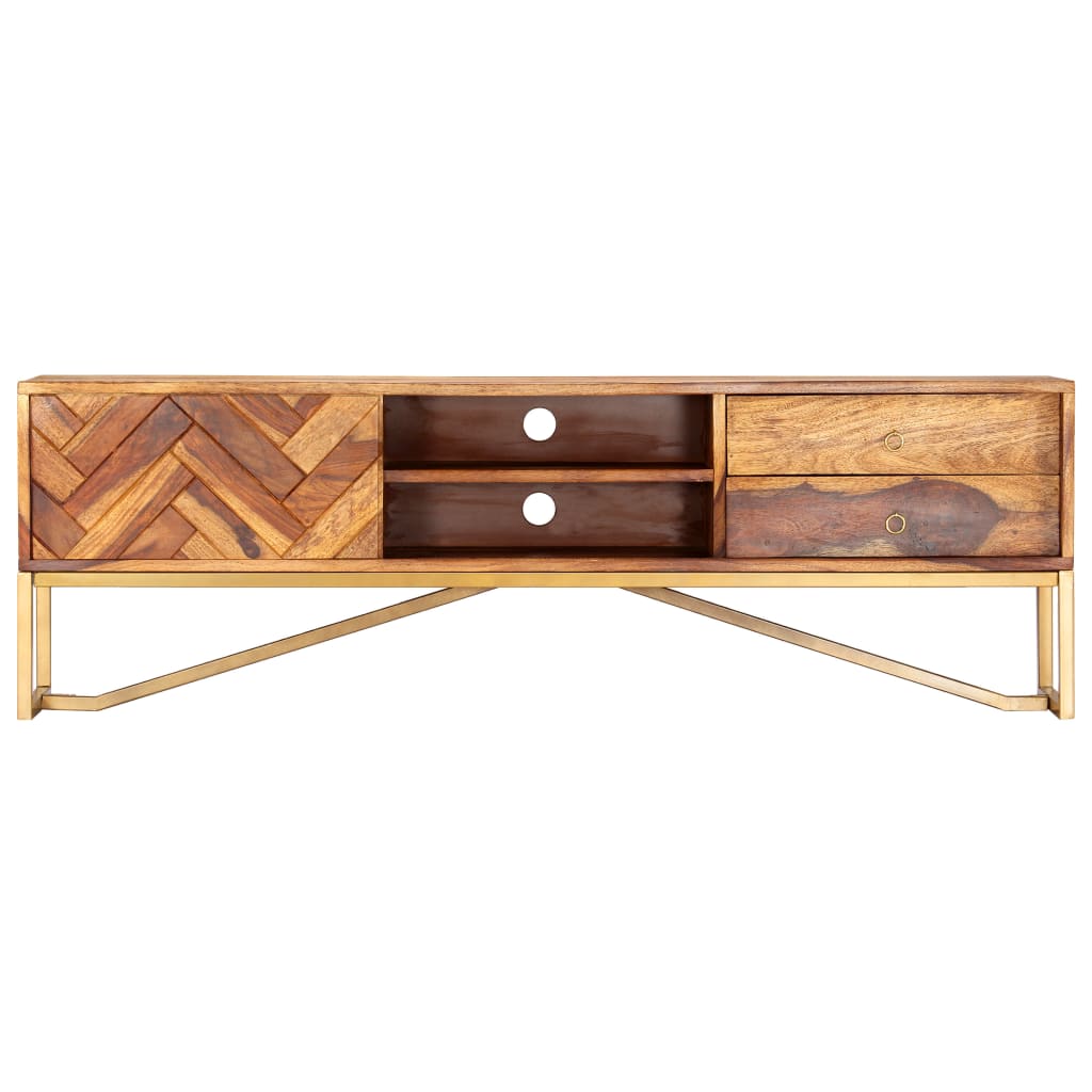 vidaXL Szafka pod TV, 140x30x45 cm, lite drewno akacjowe