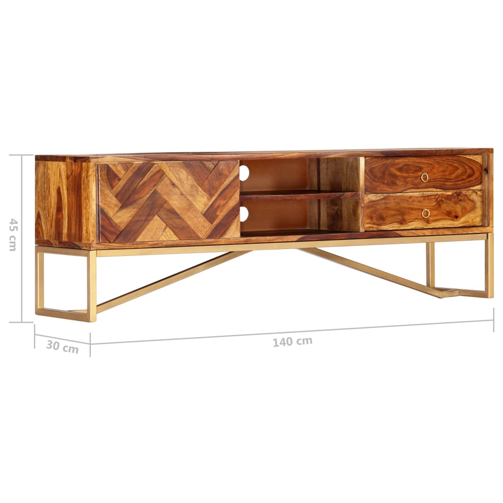 vidaXL Szafka pod TV, 140x30x45 cm, lite drewno akacjowe