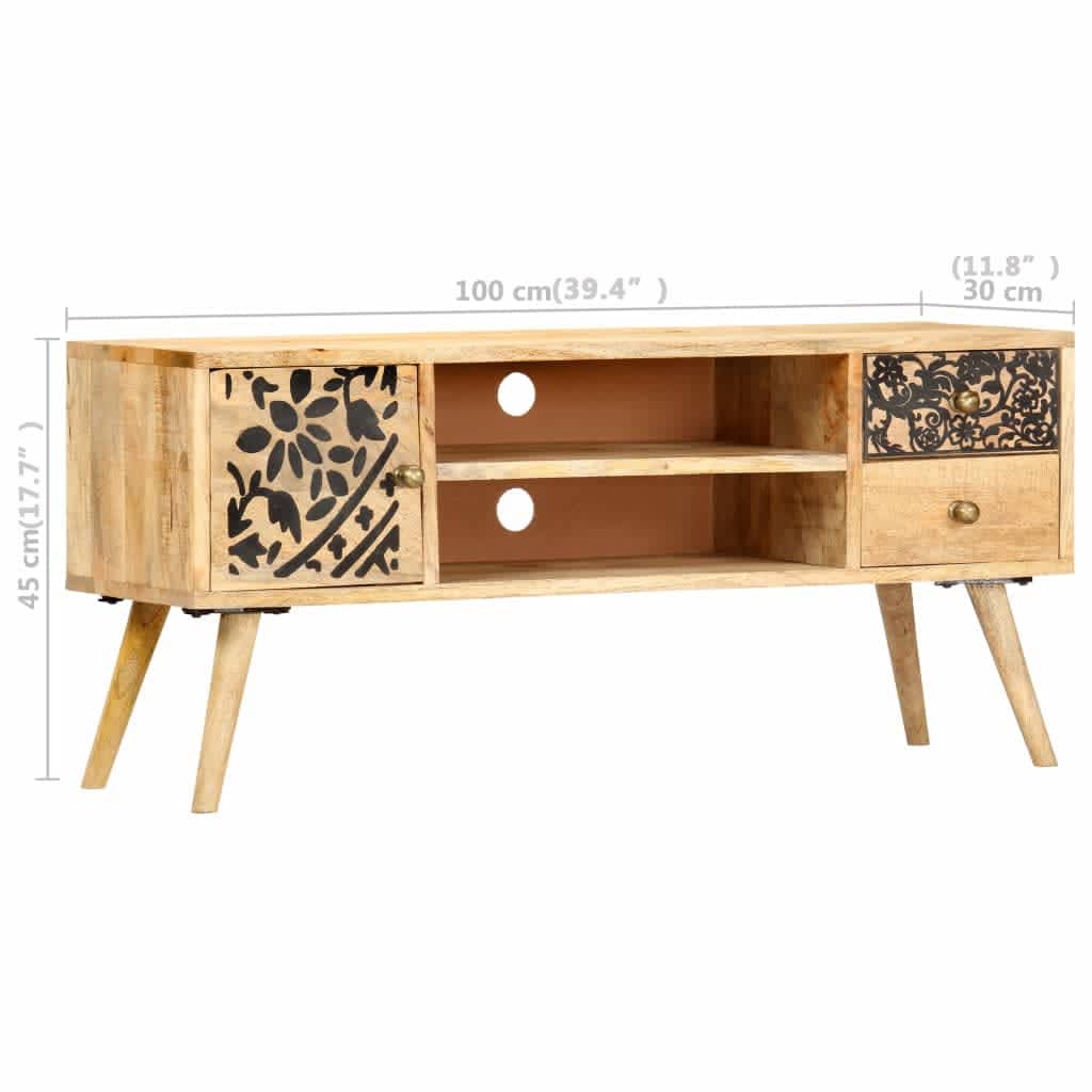 vidaXL Szafka pod TV, 100x30x45 cm, lite drewno mango