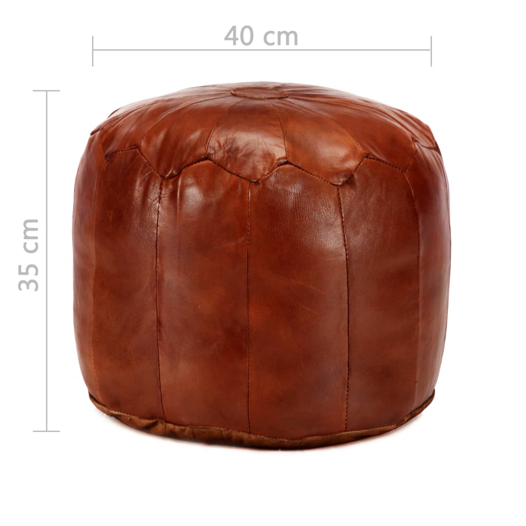 vidaXL Puf, brąz tan, 40x35 cm, prawdziwa kozia skóra