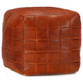 vidaXL Puf, brąz tan, 40x40x40 cm, prawdziwa kozia skóra