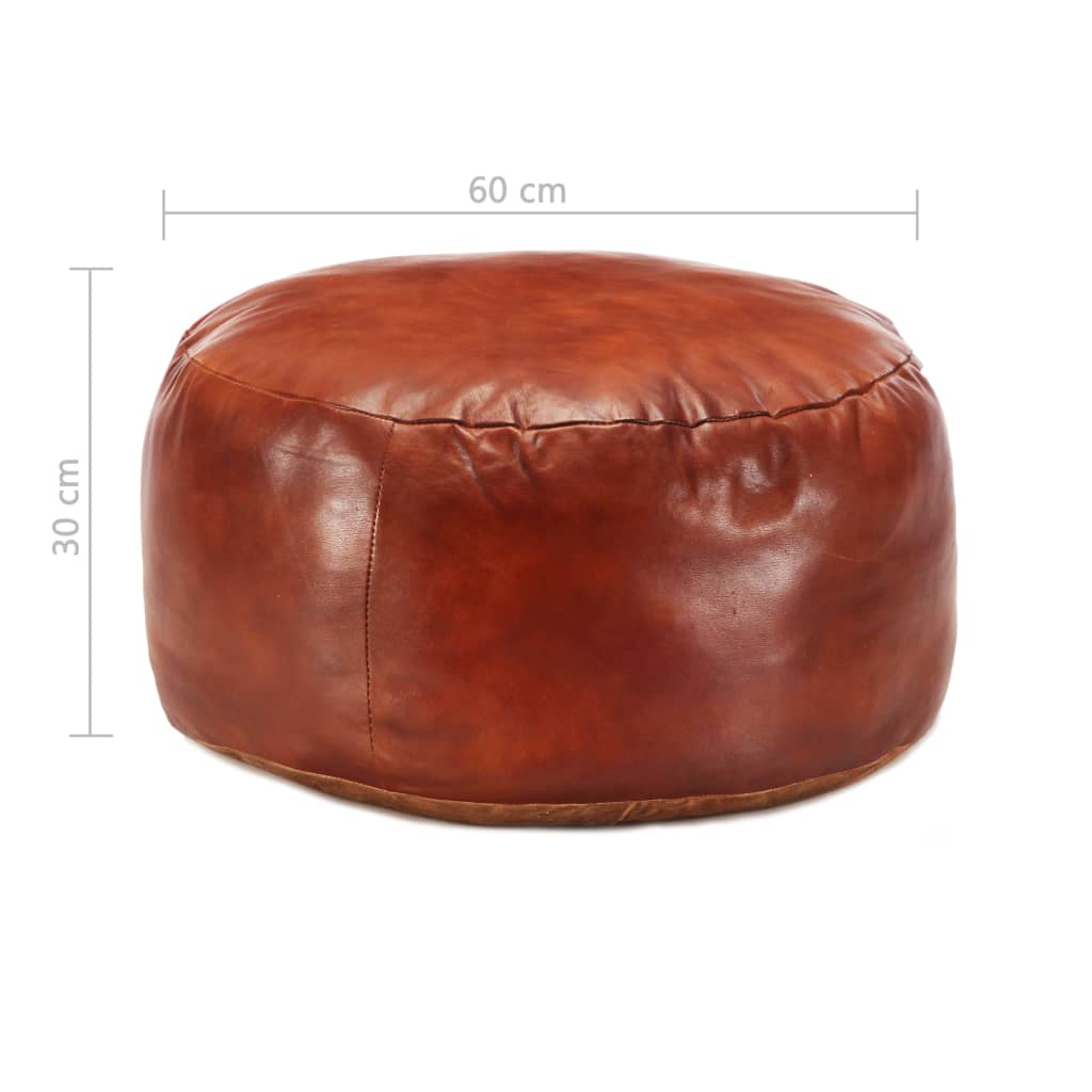 vidaXL Puf, brąz tan, 60x30 cm, prawdziwa kozia skóra