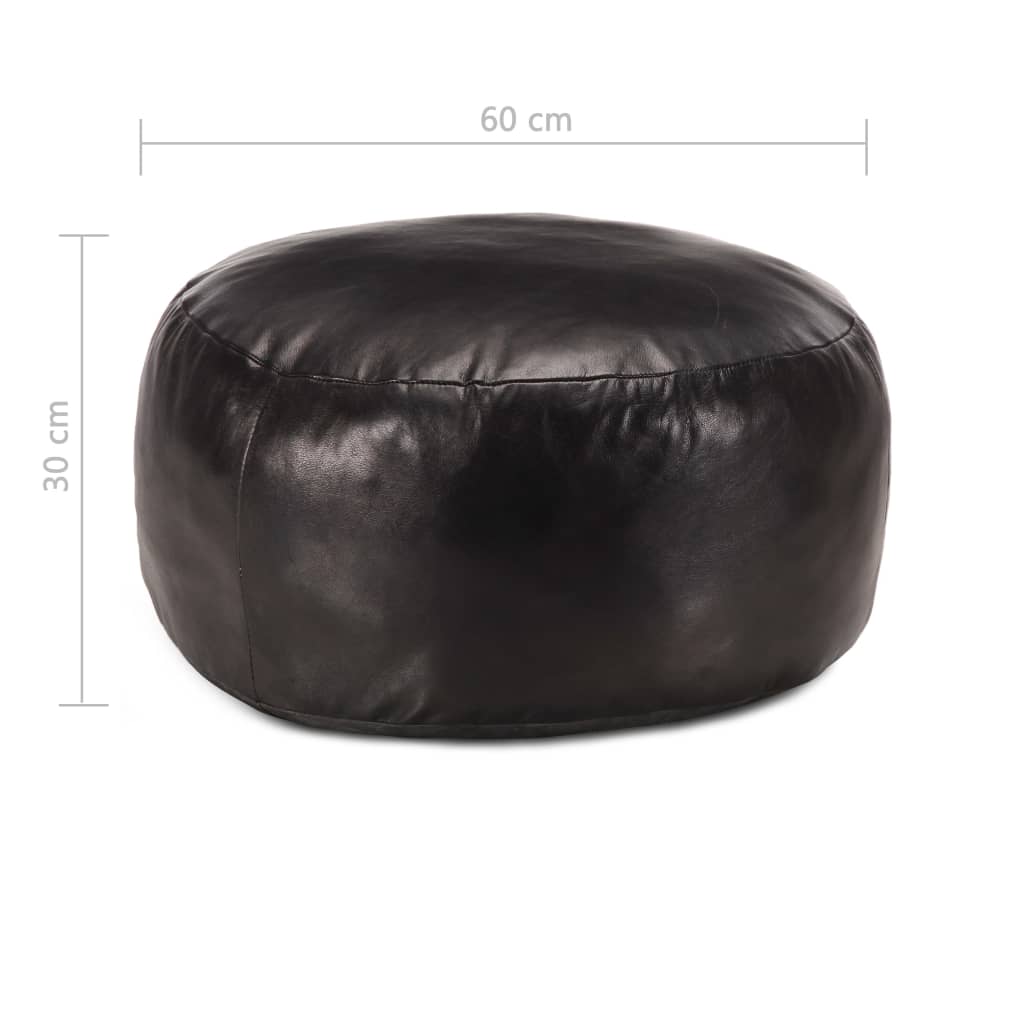 vidaXL Puf, czarny, 60x30 cm, prawdziwa kozia skóra