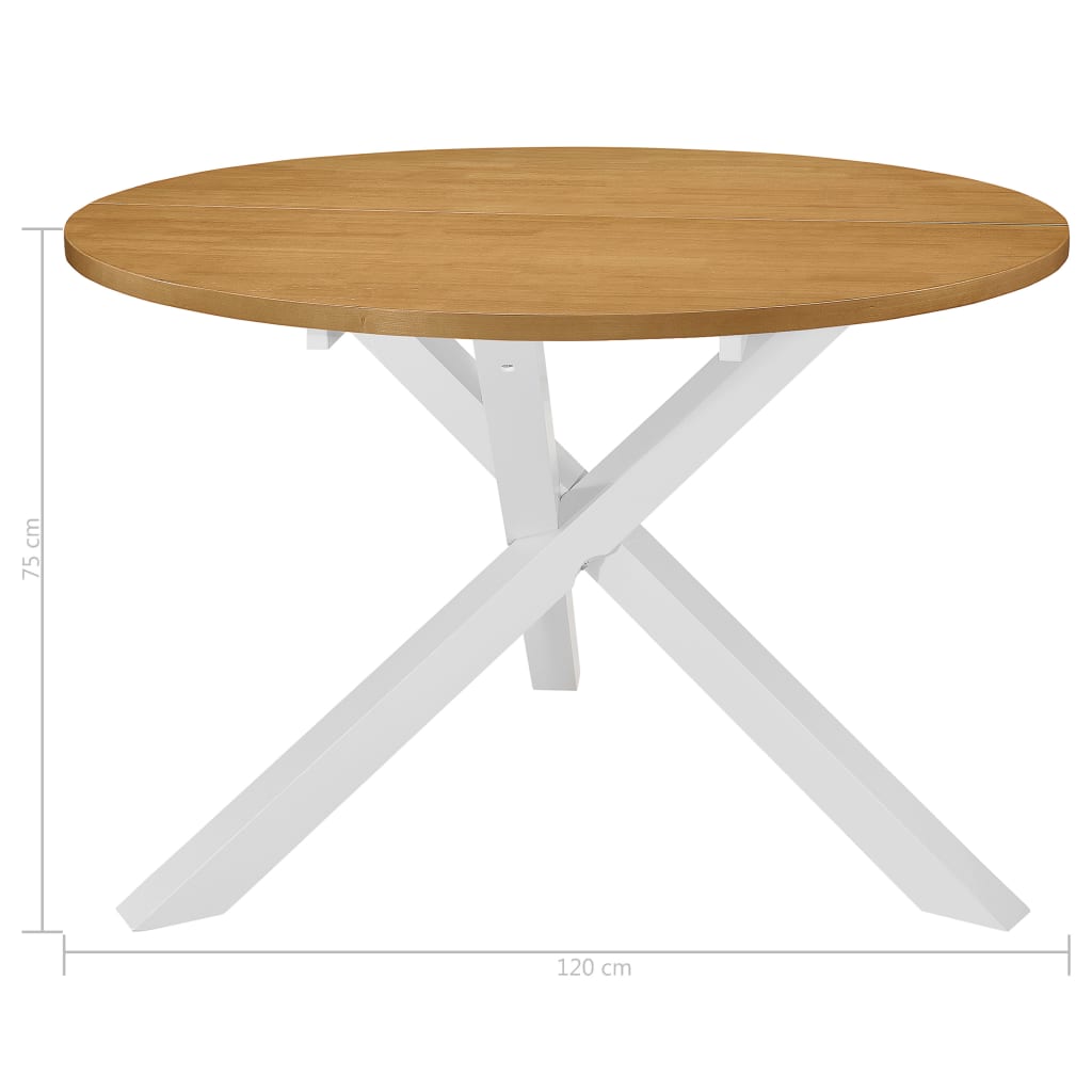 vidaXL Stół jadalniany, biały, 120x75 cm, MDF