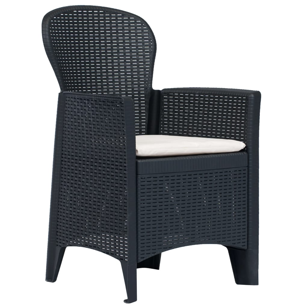 vidaXL 5-częściowy zestaw bistro, antracytowy, stylizowany na rattan