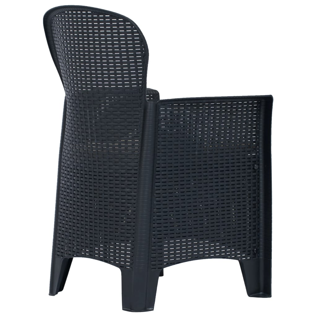 vidaXL 5-częściowy zestaw bistro, antracytowy, stylizowany na rattan