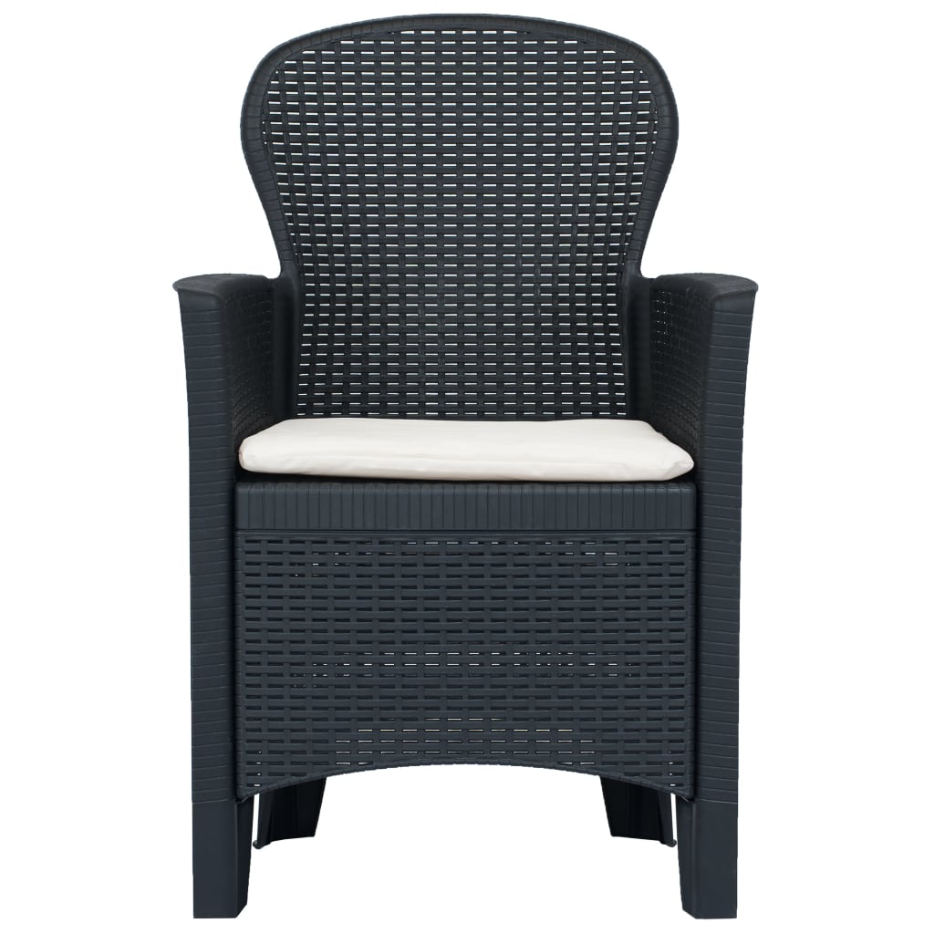 vidaXL 5-częściowy zestaw bistro, antracytowy, stylizowany na rattan