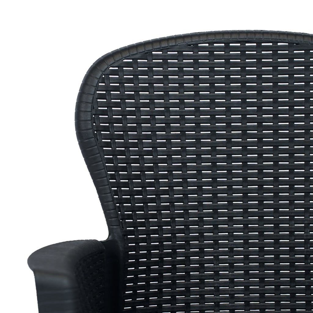 vidaXL 5-częściowy zestaw bistro, antracytowy, stylizowany na rattan
