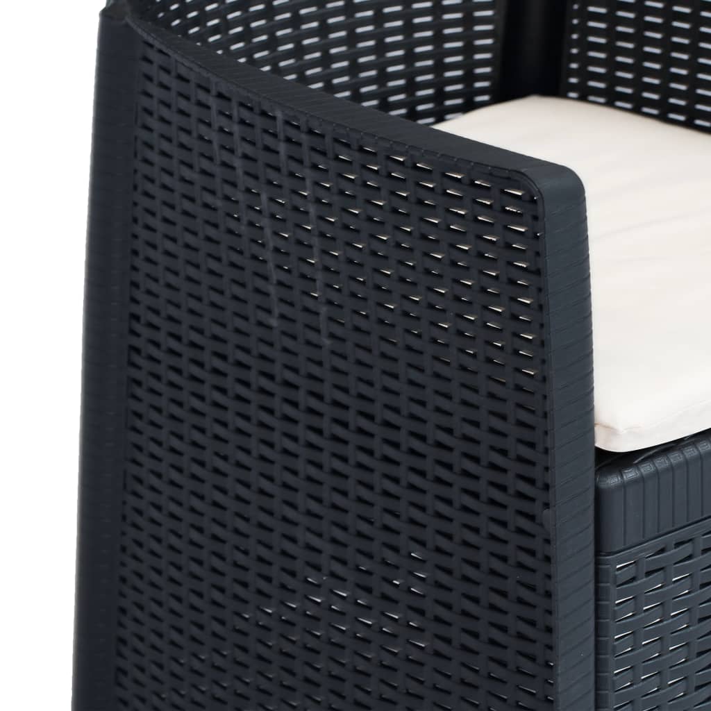 vidaXL 5-częściowy zestaw bistro, antracytowy, stylizowany na rattan