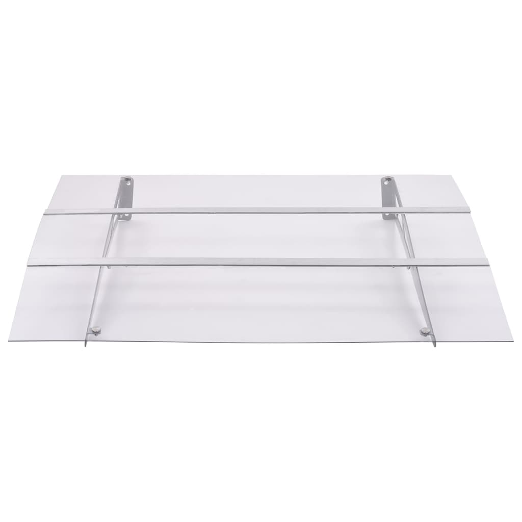 vidaXL Daszek nad drzwi Srebrny i Przezroczysty 150x90 cm PET