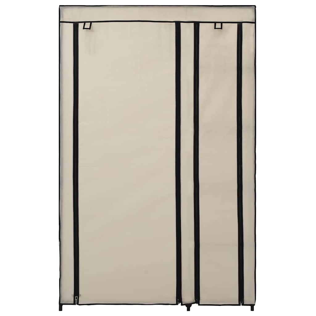 vidaXL Składana szafa, kremowa, 110 x 45 x 175 cm, tkanina