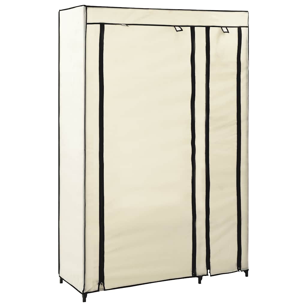 vidaXL Składane szafy, 2 szt., kremowe, 110 x 45 x 175 cm, tkanina