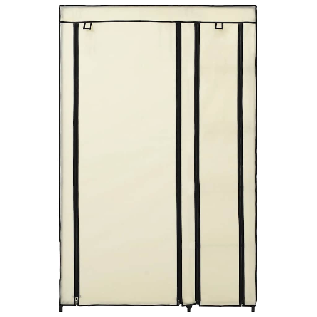 vidaXL Składane szafy, 2 szt., kremowe, 110 x 45 x 175 cm, tkanina
