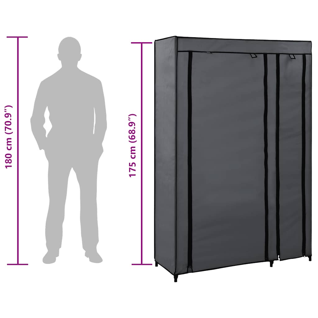 vidaXL Składane szafy, 2 szt., szare, 110 x 45 x 175 cm, tkanina