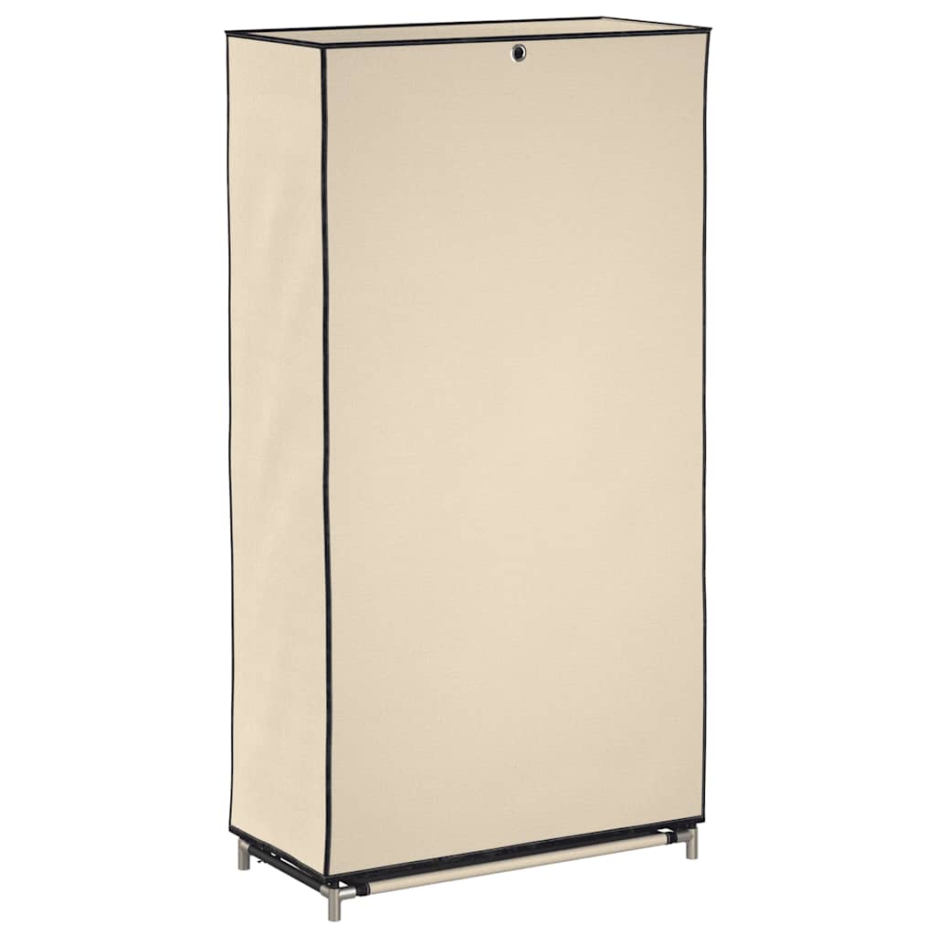 vidaXL Szafka na buty z osłoną, kremowa, 58x28x106 cm, tkanina