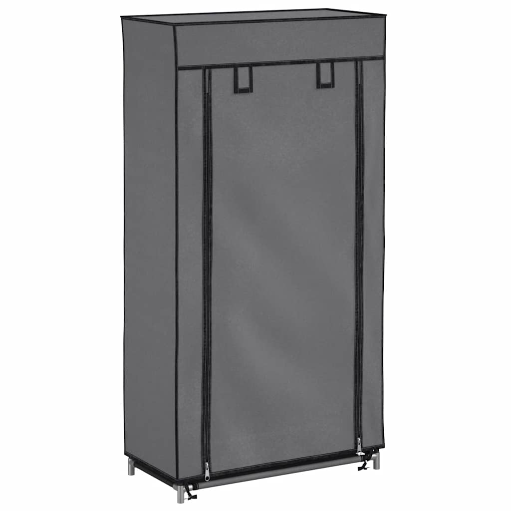 vidaXL Szafka na buty z osłoną, szara, 58x28x106 cm, tkanina