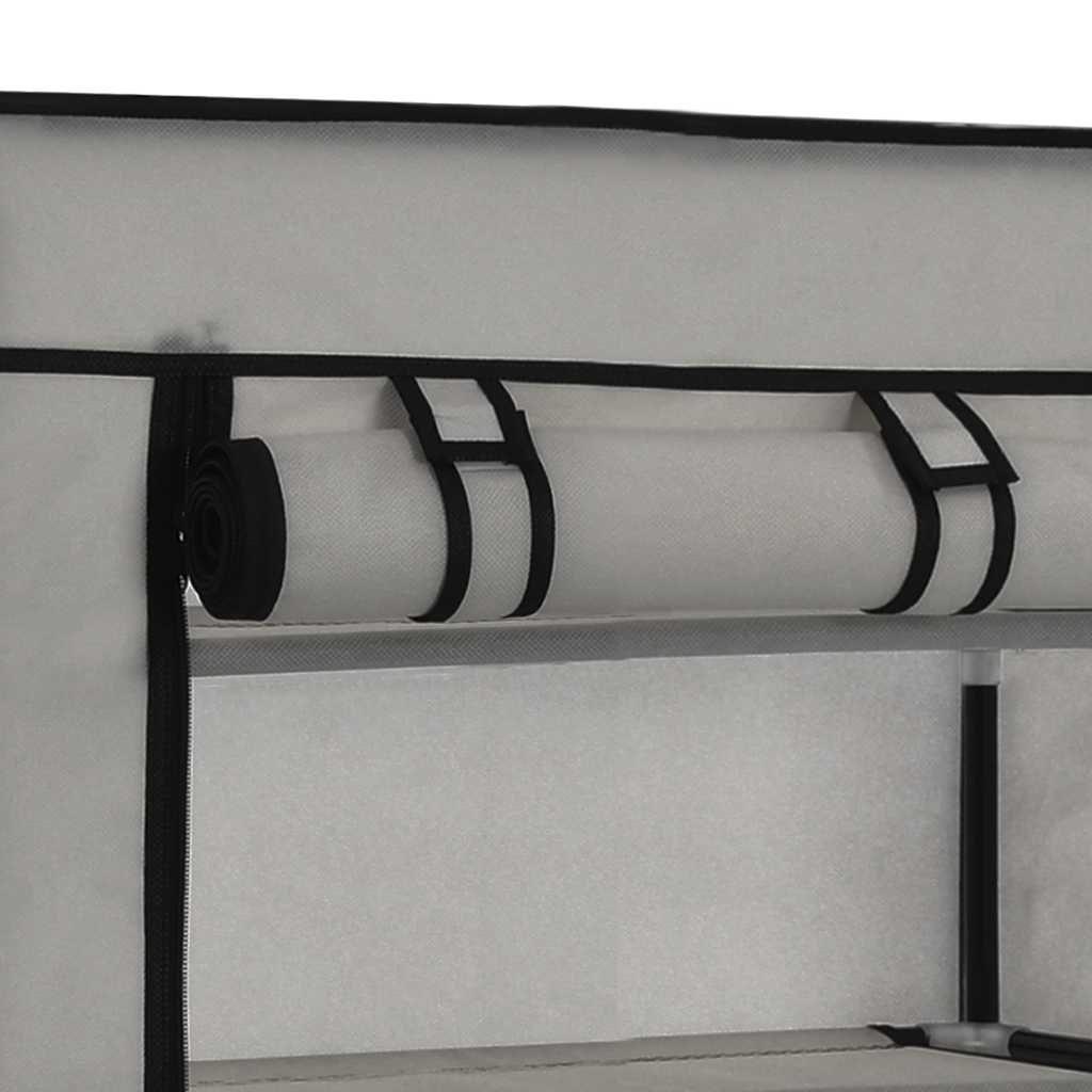 vidaXL Szafka na buty z osłoną, szara, 58x28x106 cm, tkanina