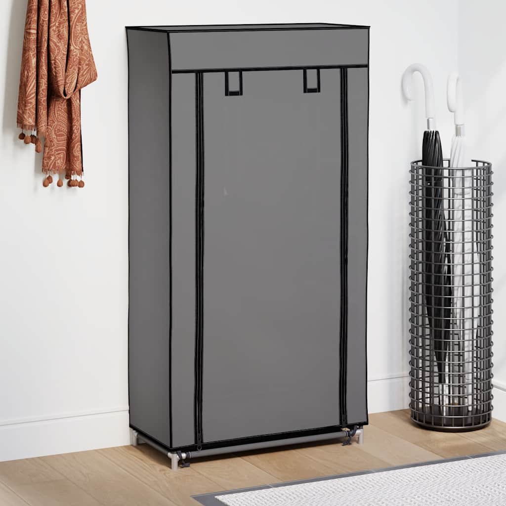 vidaXL Szafka na buty z osłoną, szara, 58x28x106 cm, tkanina