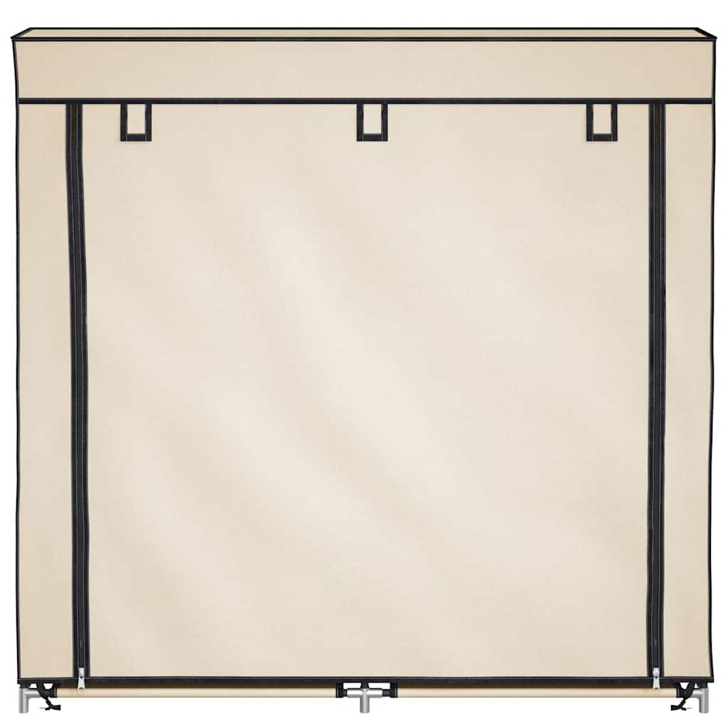 vidaXL Szafka na buty z osłoną, kremowa, 115x28x110 cm, tkanina
