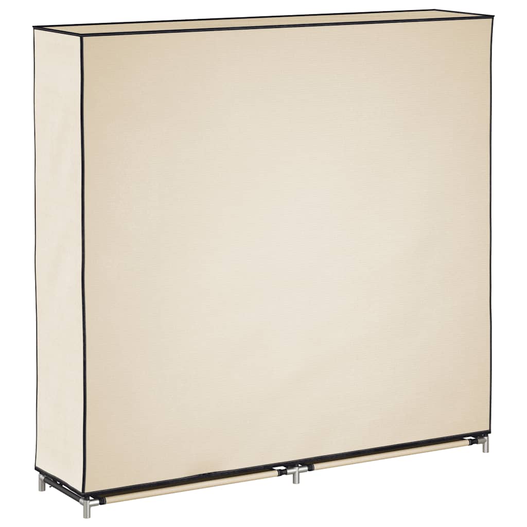 vidaXL Szafka na buty z osłoną, kremowa, 115x28x110 cm, tkanina
