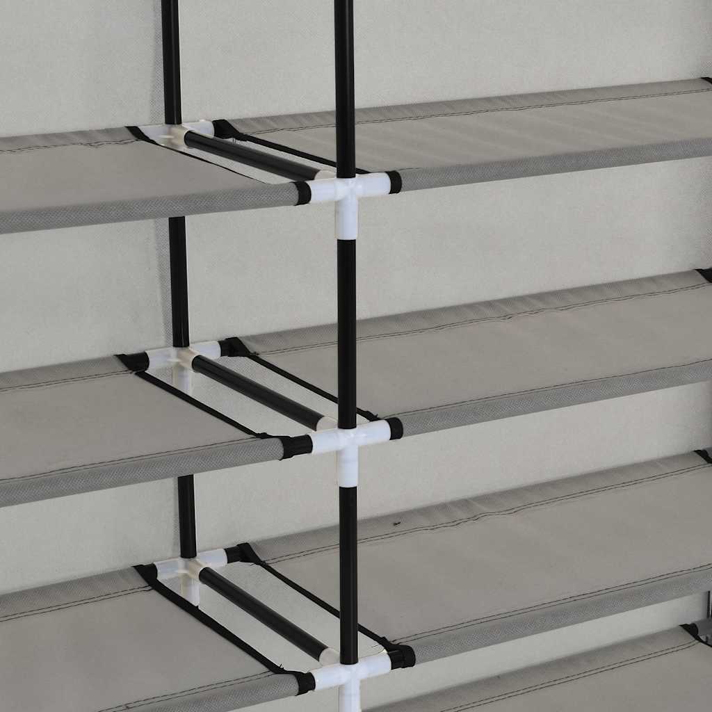 vidaXL Szafka na buty z osłoną, szara, 115x28x110 cm, tkanina