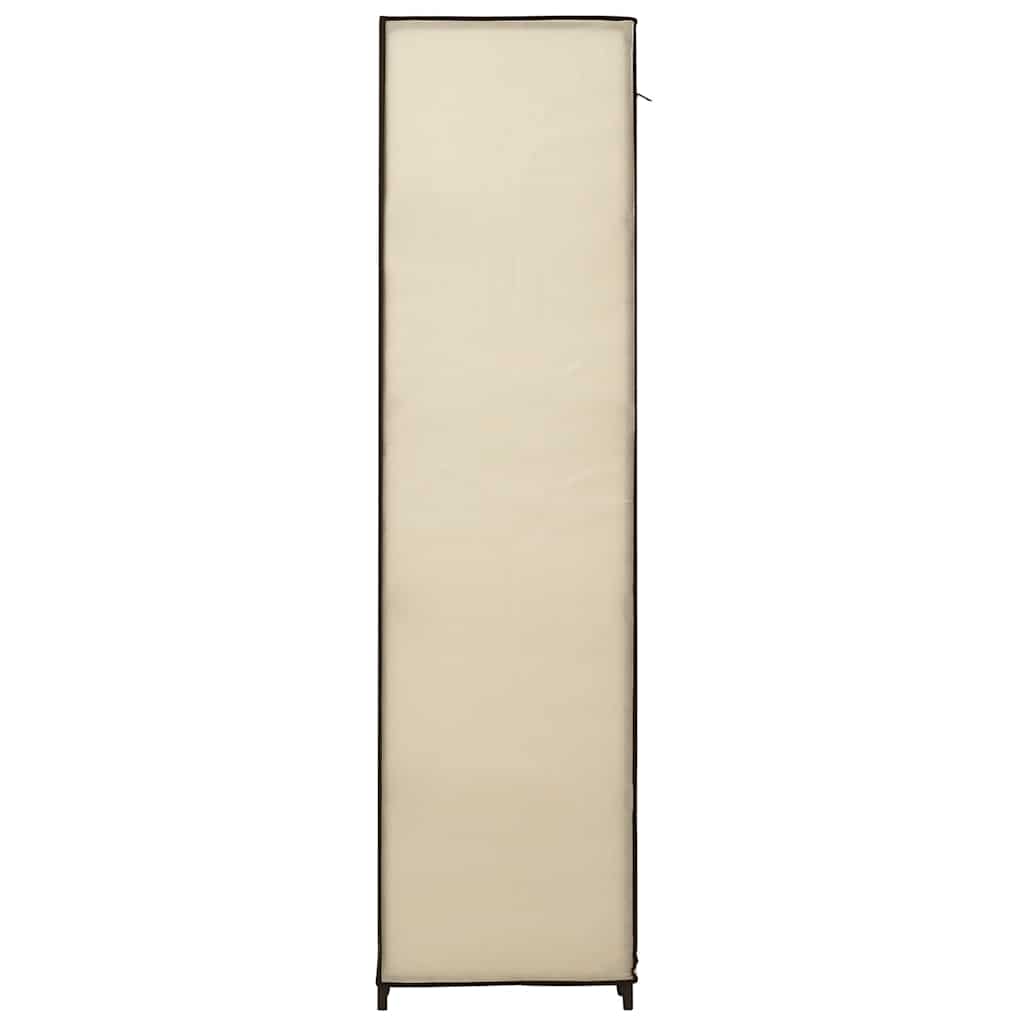 vidaXL Szafa z przegrodami i drążkami, kremowa, 150x45x176 cm, tkanina