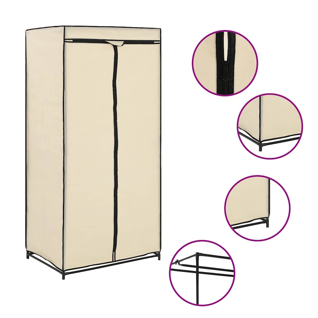 vidaXL Szafy, 2 szt., kremowe, 75x50x160 cm