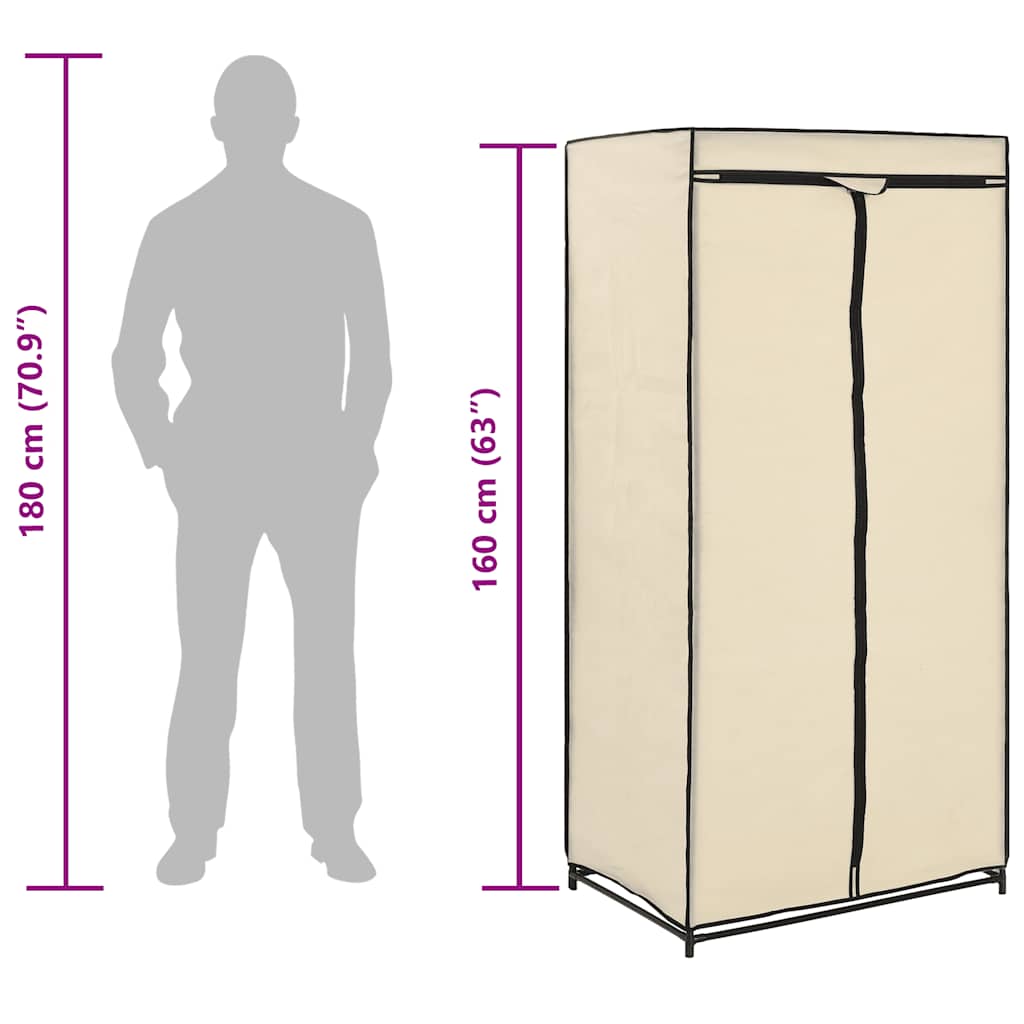 vidaXL Szafy, 2 szt., kremowe, 75x50x160 cm
