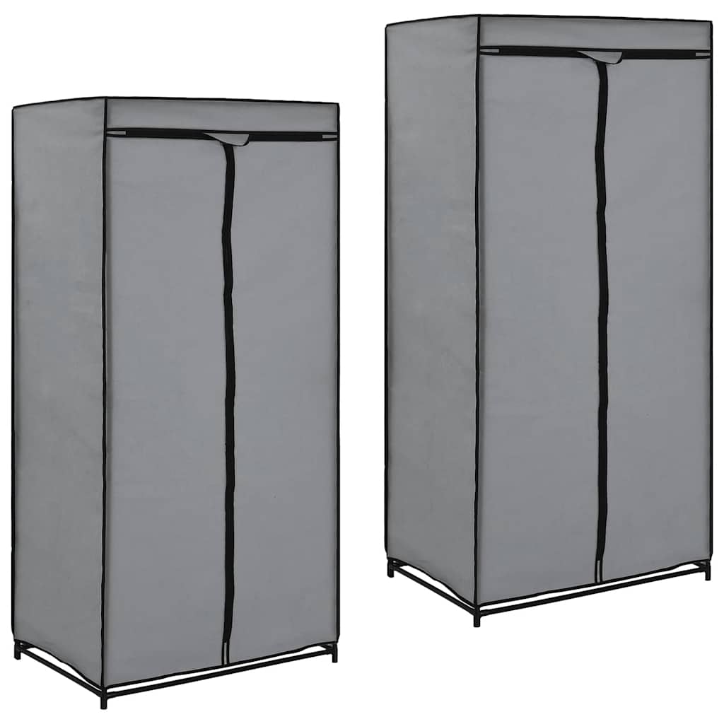 vidaXL Szafy, 2 szt., szare, 75x50x160 cm