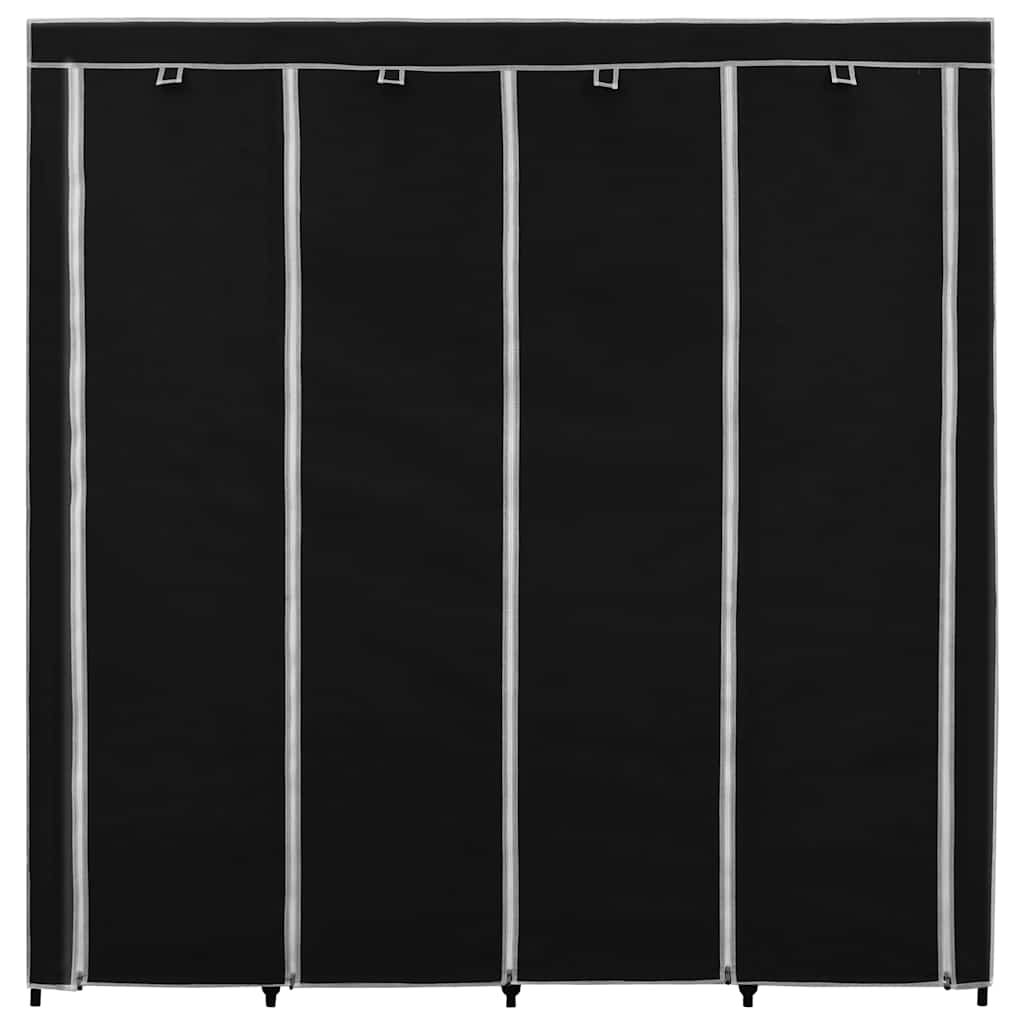 vidaXL Szafa z 4 przegrodami, czarna, 175 x 45 x 170 cm