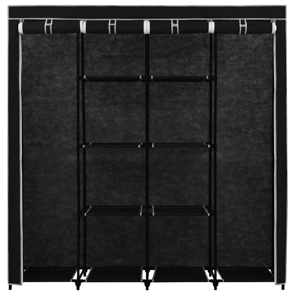 vidaXL Szafa z 4 przegrodami, czarna, 175 x 45 x 170 cm