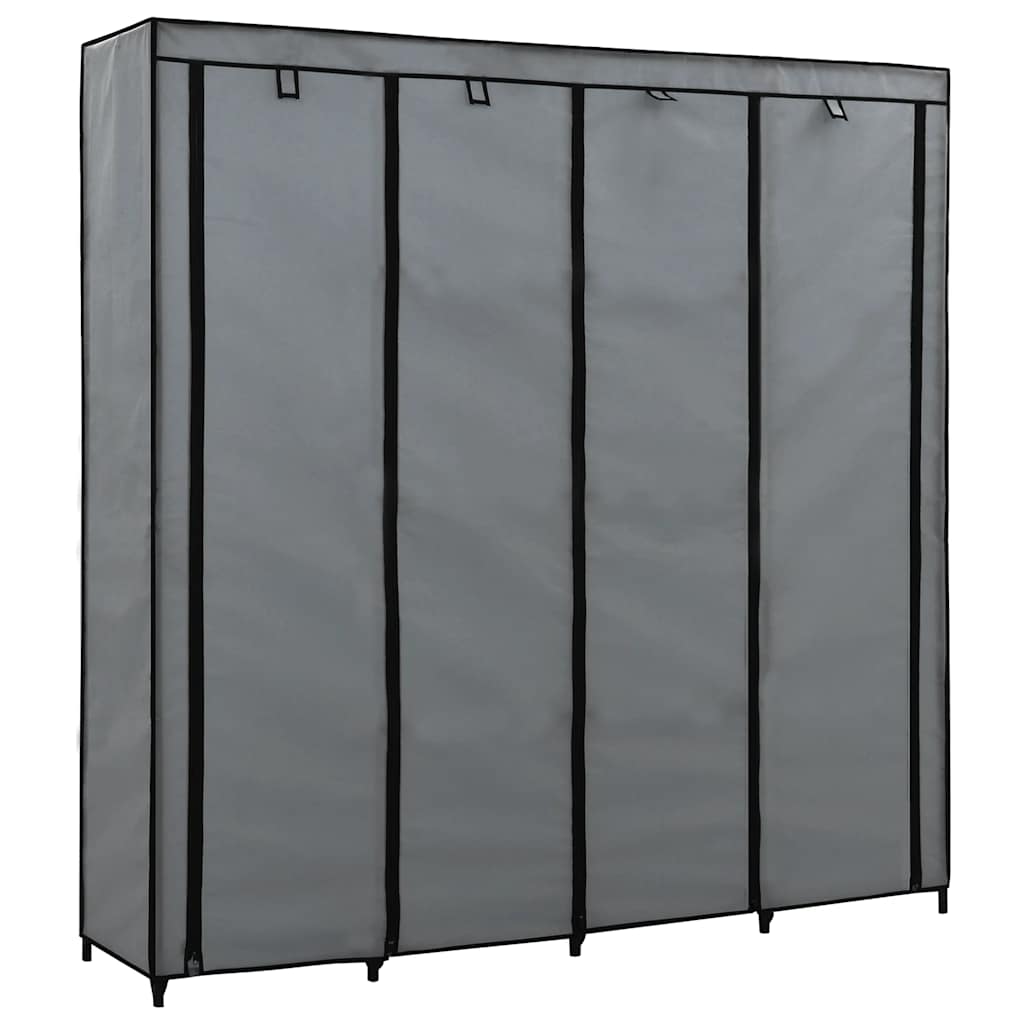 vidaXL Szafa z 4 przegrodami, szara, 175 x 45 x 170 cm