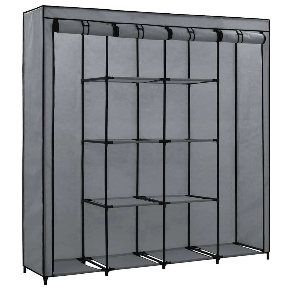 vidaXL Szafa z 4 przegrodami, szara, 175 x 45 x 170 cm