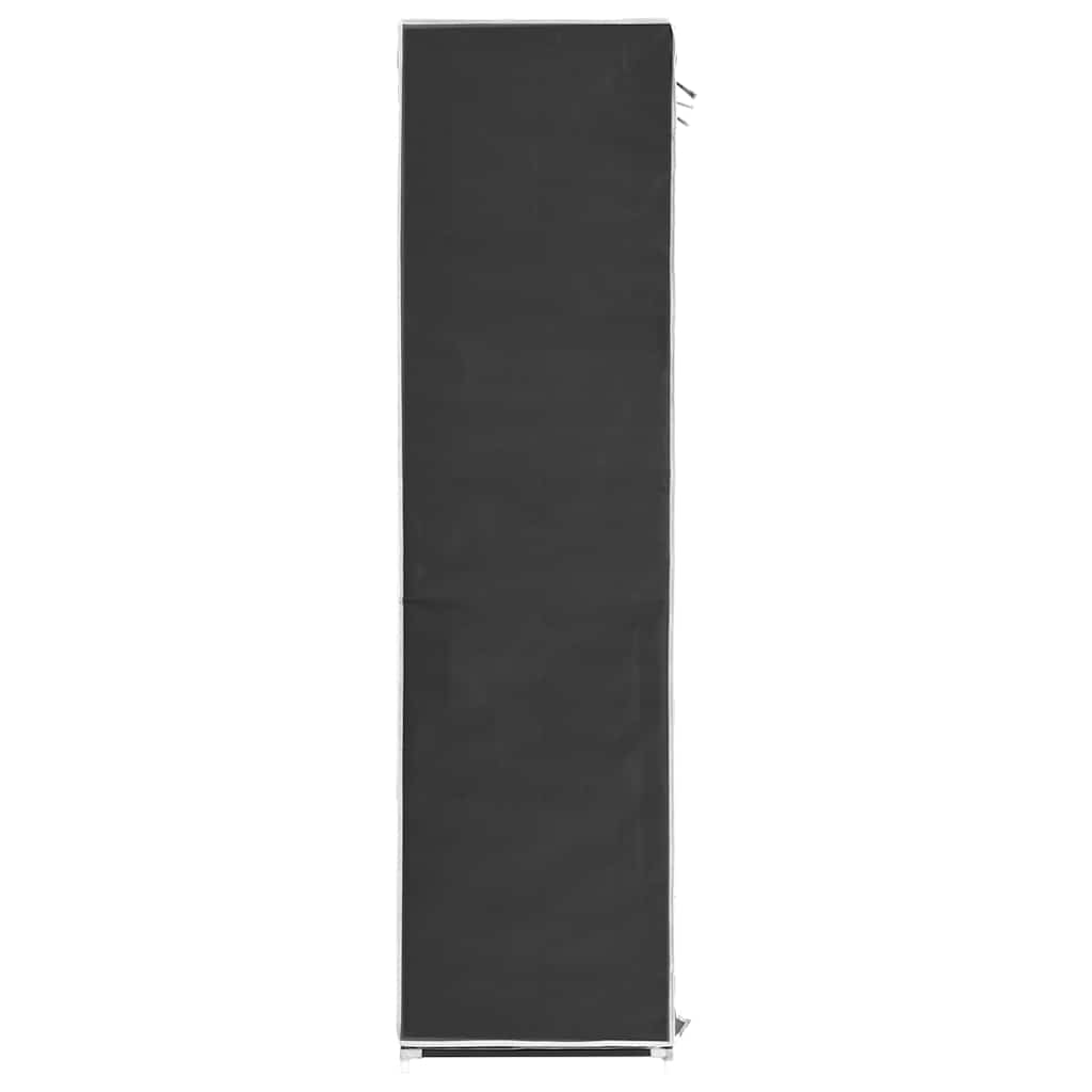 vidaXL Szafa z przegrodami i drążkami, czarna, 150x45x175 cm, tkanina
