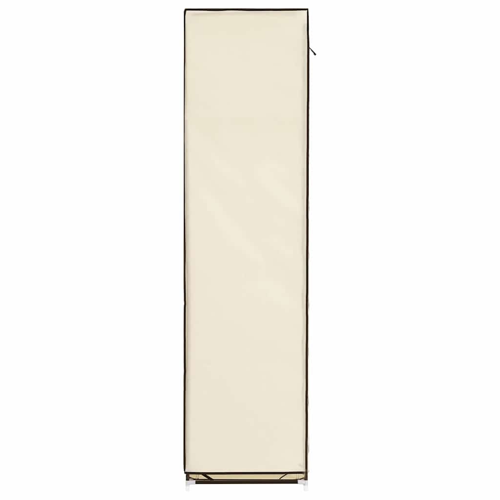 vidaXL Szafa z przegrodami i drążkami, kremowa, 150x45x175 cm, tkanina
