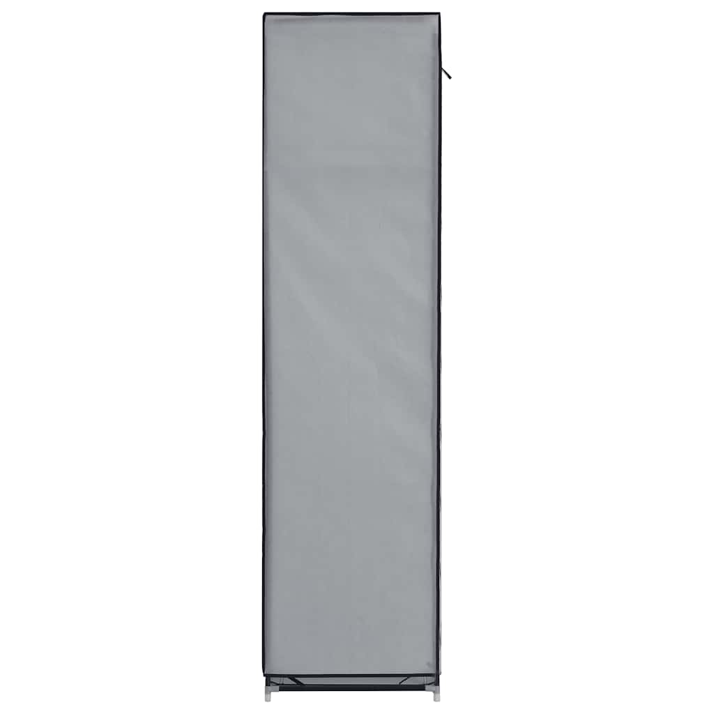 vidaXL Szafa z przegrodami i drążkami, szara, 150x45x175 cm, tkanina