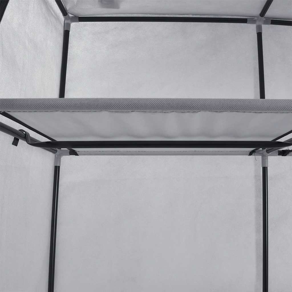 vidaXL Szafa z przegrodami i drążkami, szara, 150x45x175 cm, tkanina