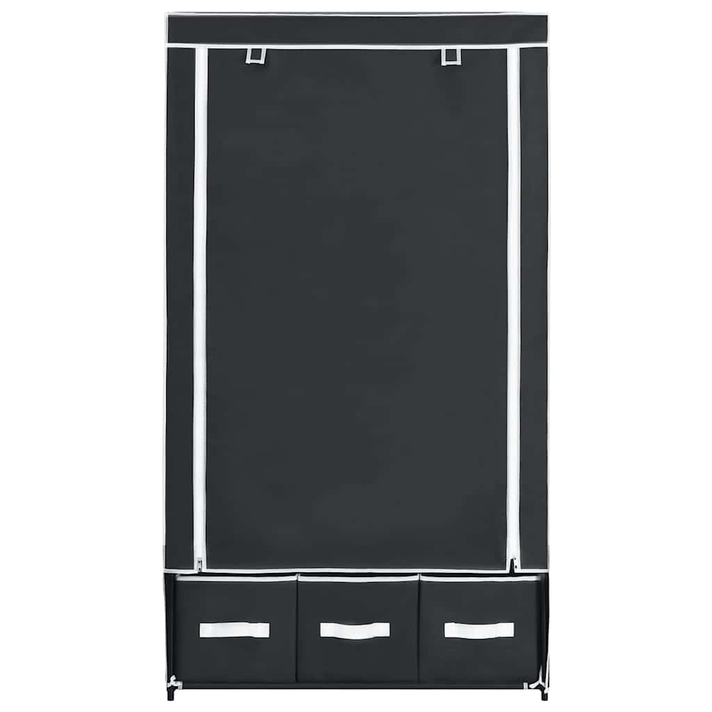 vidaXL Szafa, czarna, 87 x 49 x 159 cm, materiałowa