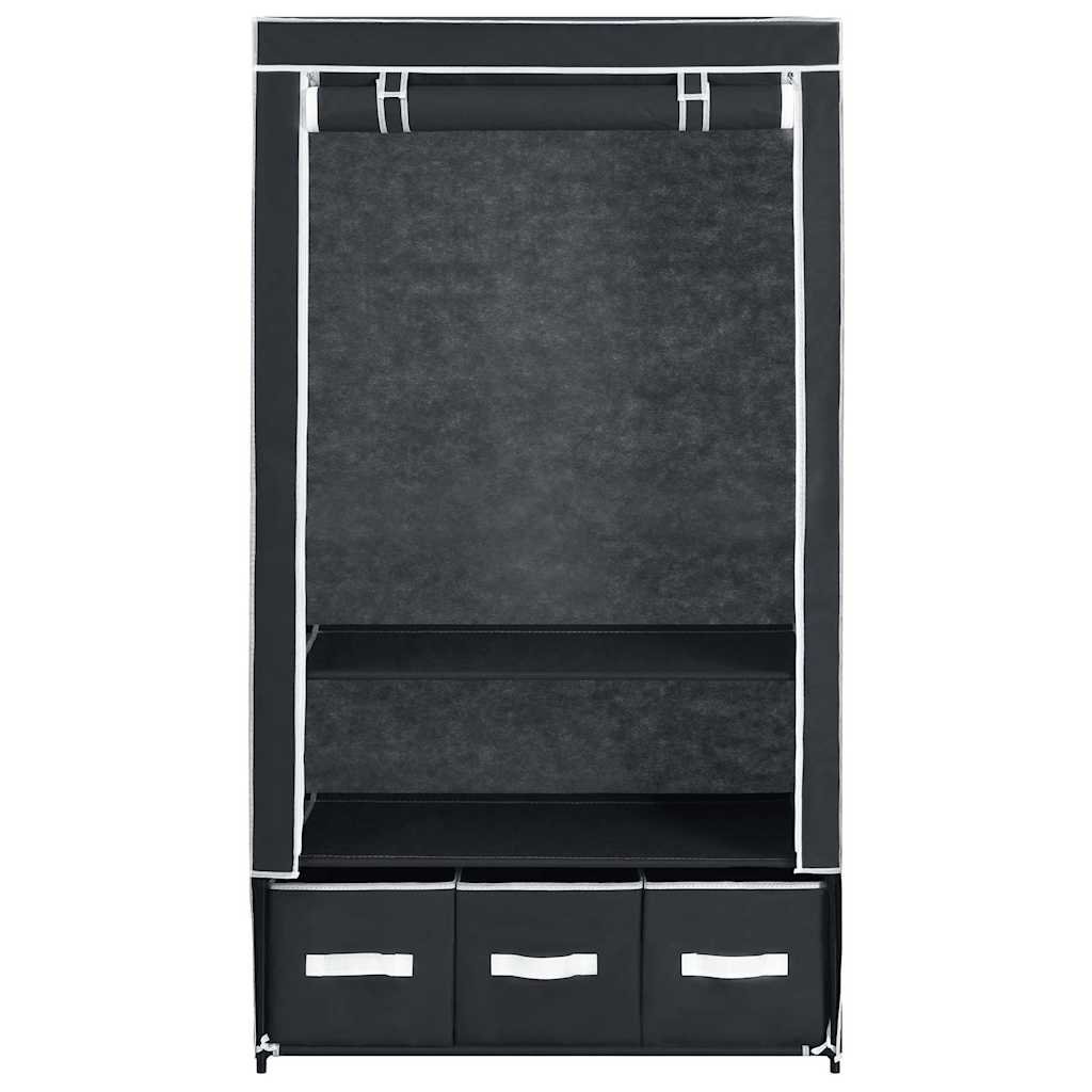 vidaXL Szafa, czarna, 87 x 49 x 159 cm, materiałowa