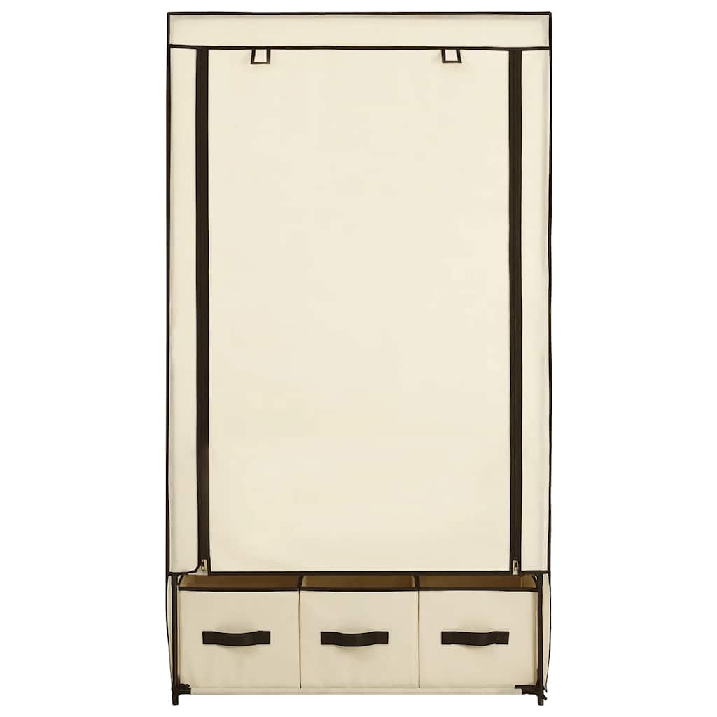 vidaXL Szafa, kremowa, 87 x 49 x 159 cm, materiałowa