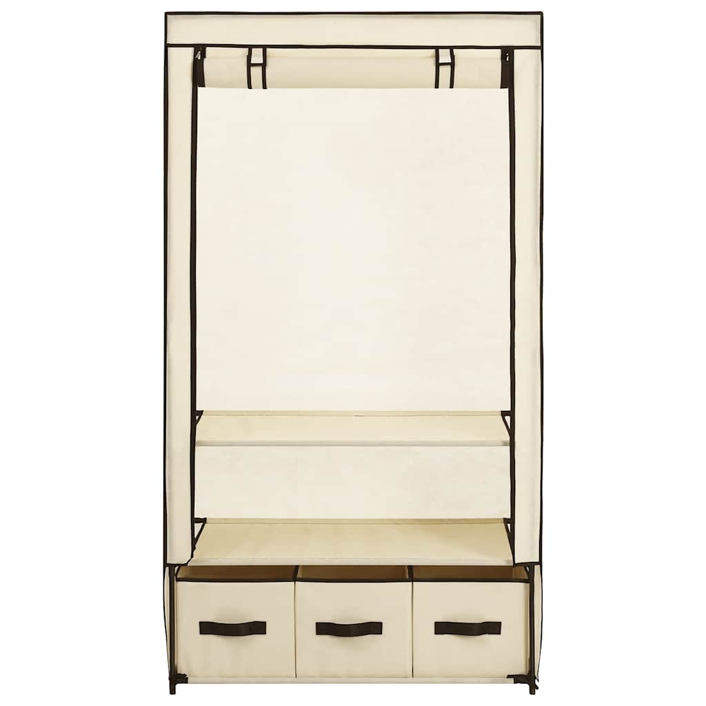 vidaXL Szafa, kremowa, 87 x 49 x 159 cm, materiałowa