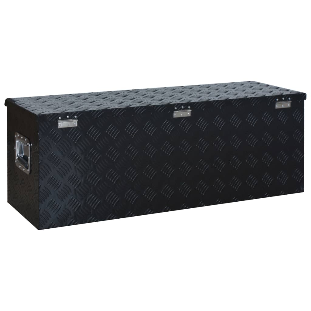 vidaXL Aluminiowa skrzynia, 1085 x 370 x 400 mm, czarna