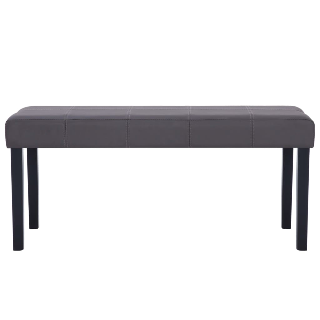 vidaXL Ławka, 106 cm, szara, sztuczna skóra