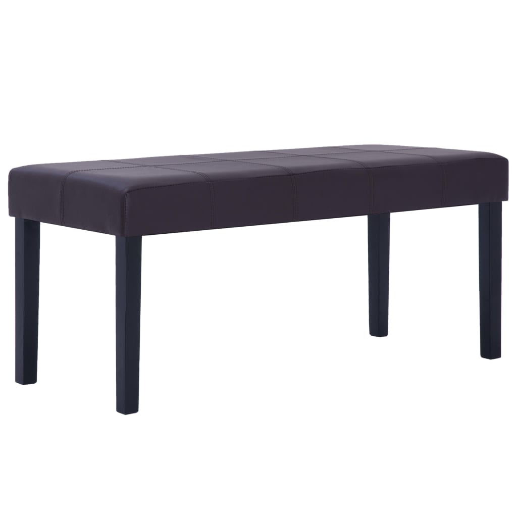 vidaXL Ławka, 106 cm, brązowa, sztuczna skóra