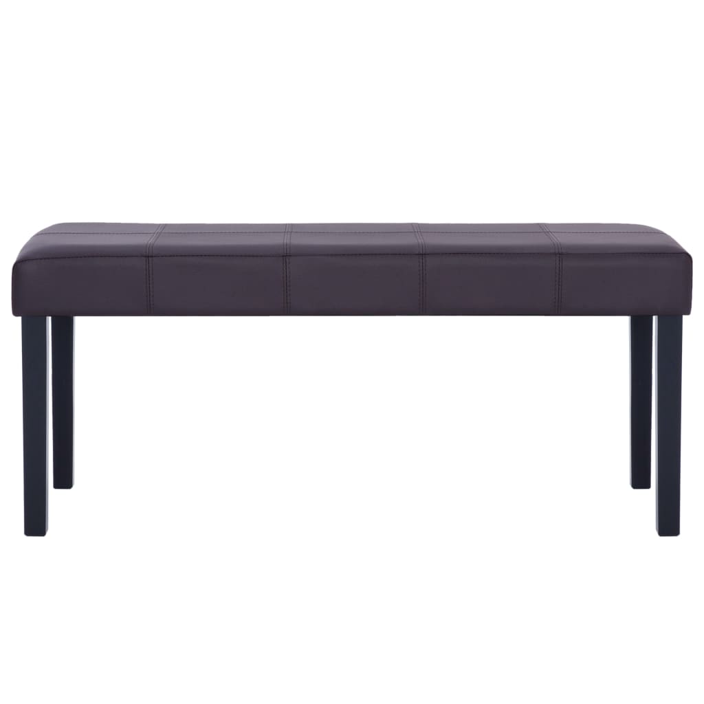 vidaXL Ławka, 106 cm, brązowa, sztuczna skóra