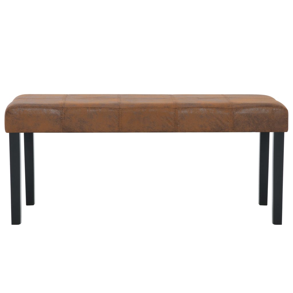 vidaXL Ławka, 106 cm, brązowa, sztuczny zamsz