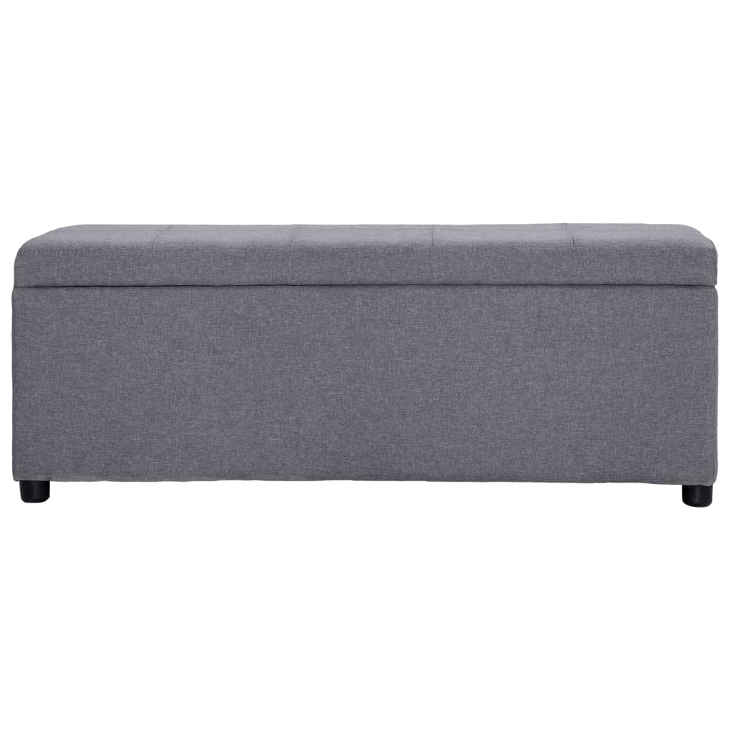 vidaXL Ławka ze schowkiem, 116 cm, jasnoszara, poliester