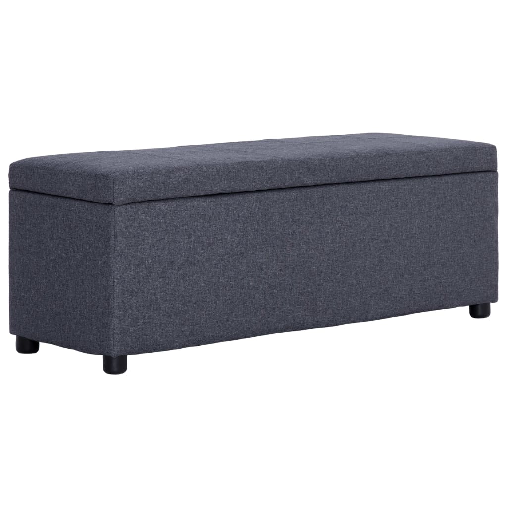 vidaXL Ławka ze schowkiem, 116 cm, ciemnoszara, poliester